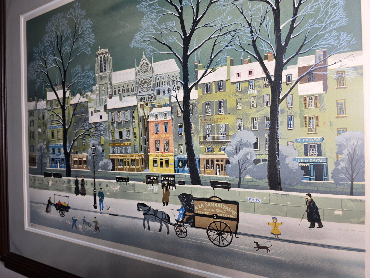 Vintage Michel Delacroix snow in the Siene limited edition and signed
