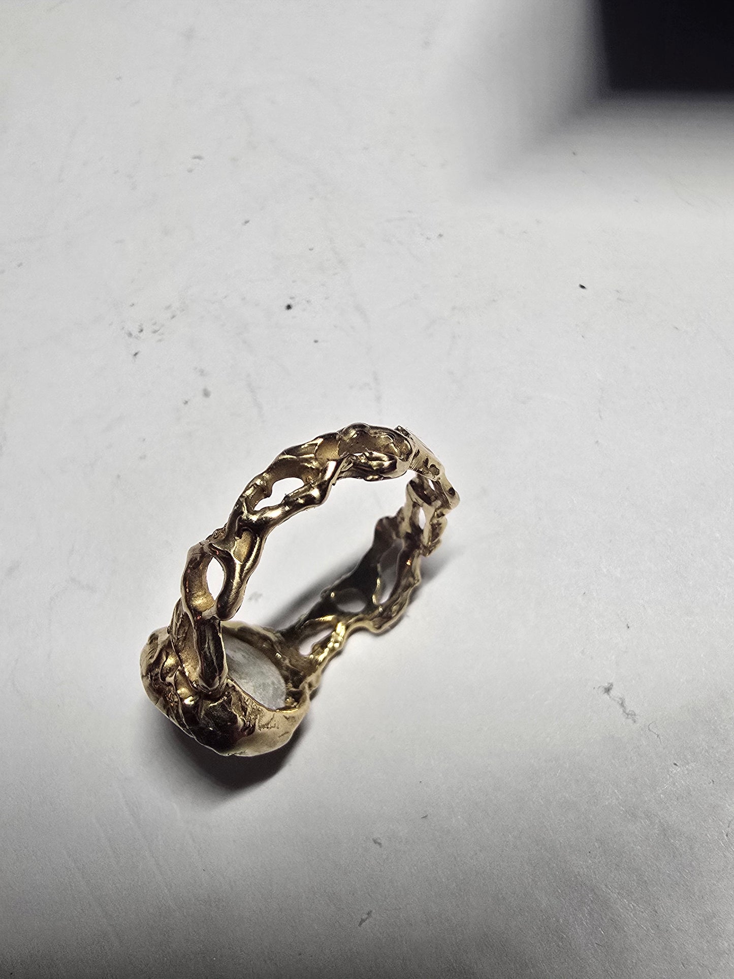 NEW 14k gold and pearl ring
