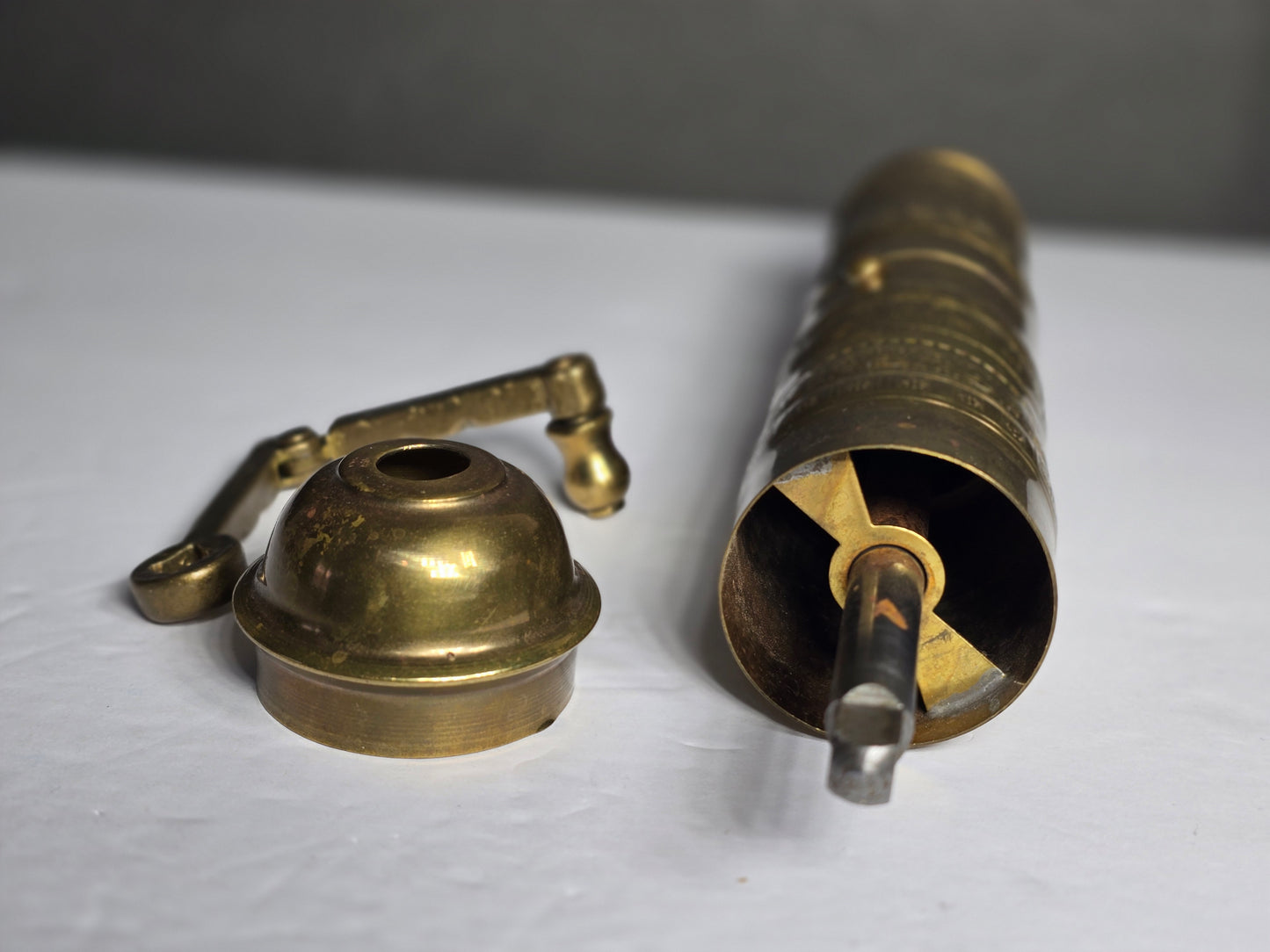 Vintage spices brass grinder made in Greece