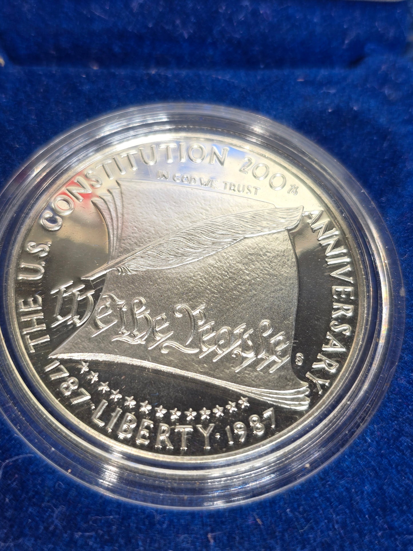 Vintage 1987-S U.S. Constitution 200th anniversary silver proof dollar (OGP)