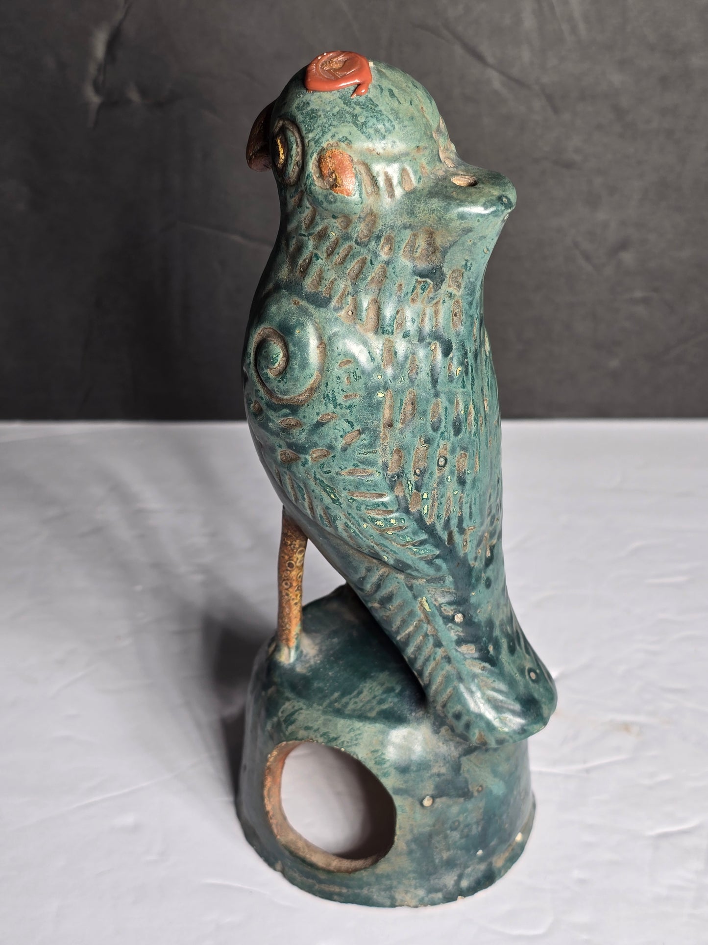 Vintage Chinese terracotta parrot statue