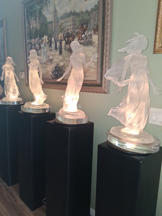 Frederick Hart songs of grace set of four Lucite Sculptures INNOCCENCE, FAITH, BEAUTY AND HOPE