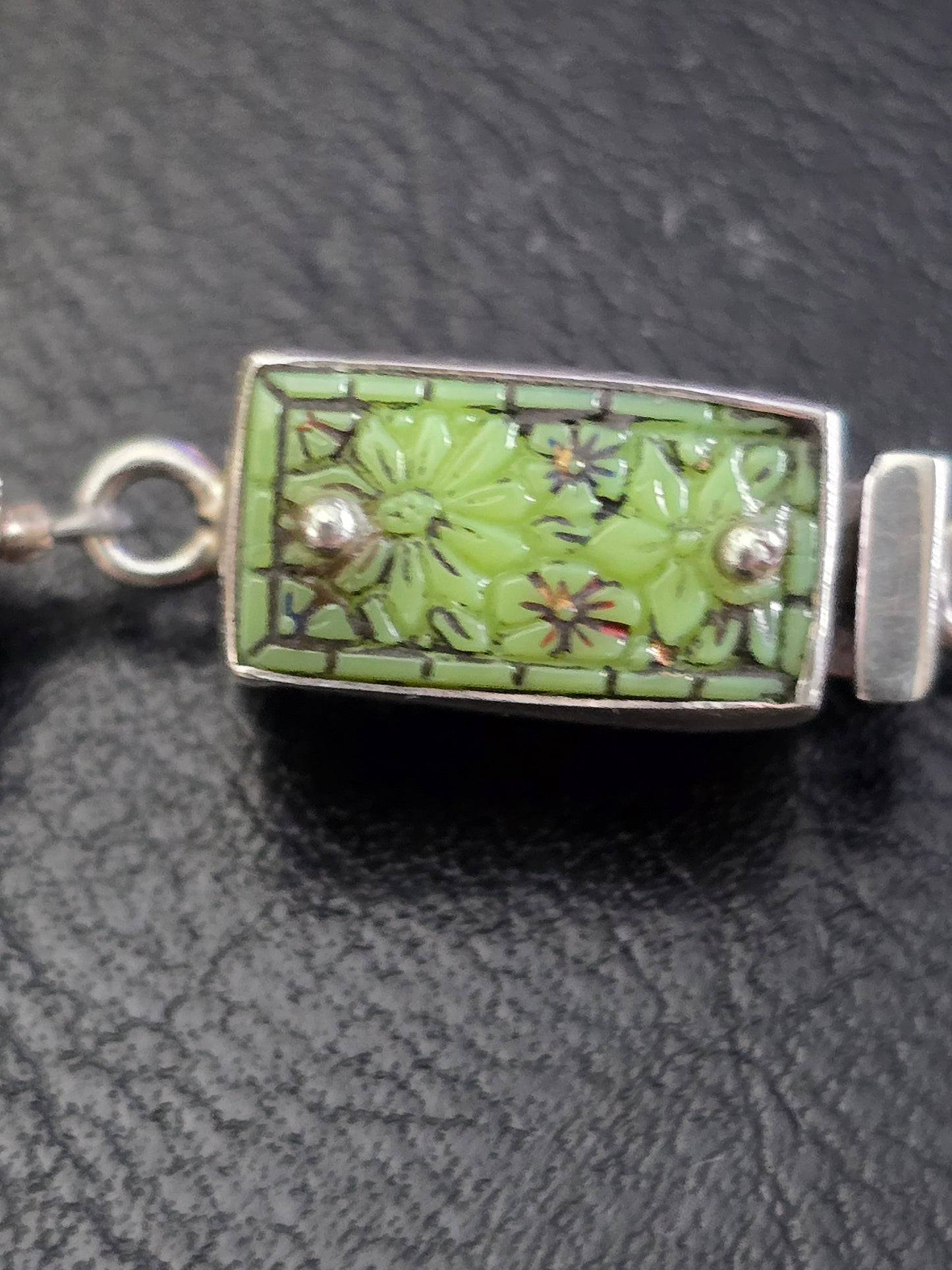 ANTIQUE STERLING SILVER, LABADRORITE, MARCASITE WITH INTRINCATED FILIGREE DESING