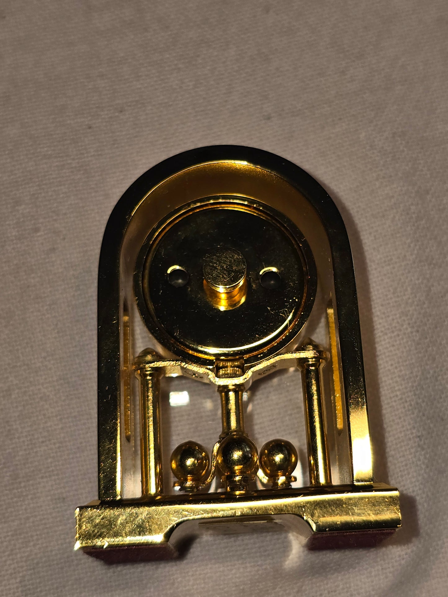 VINTAGE BULOVA JULLIARD MINIATURE BRASS DESK MANTEL CLOCK