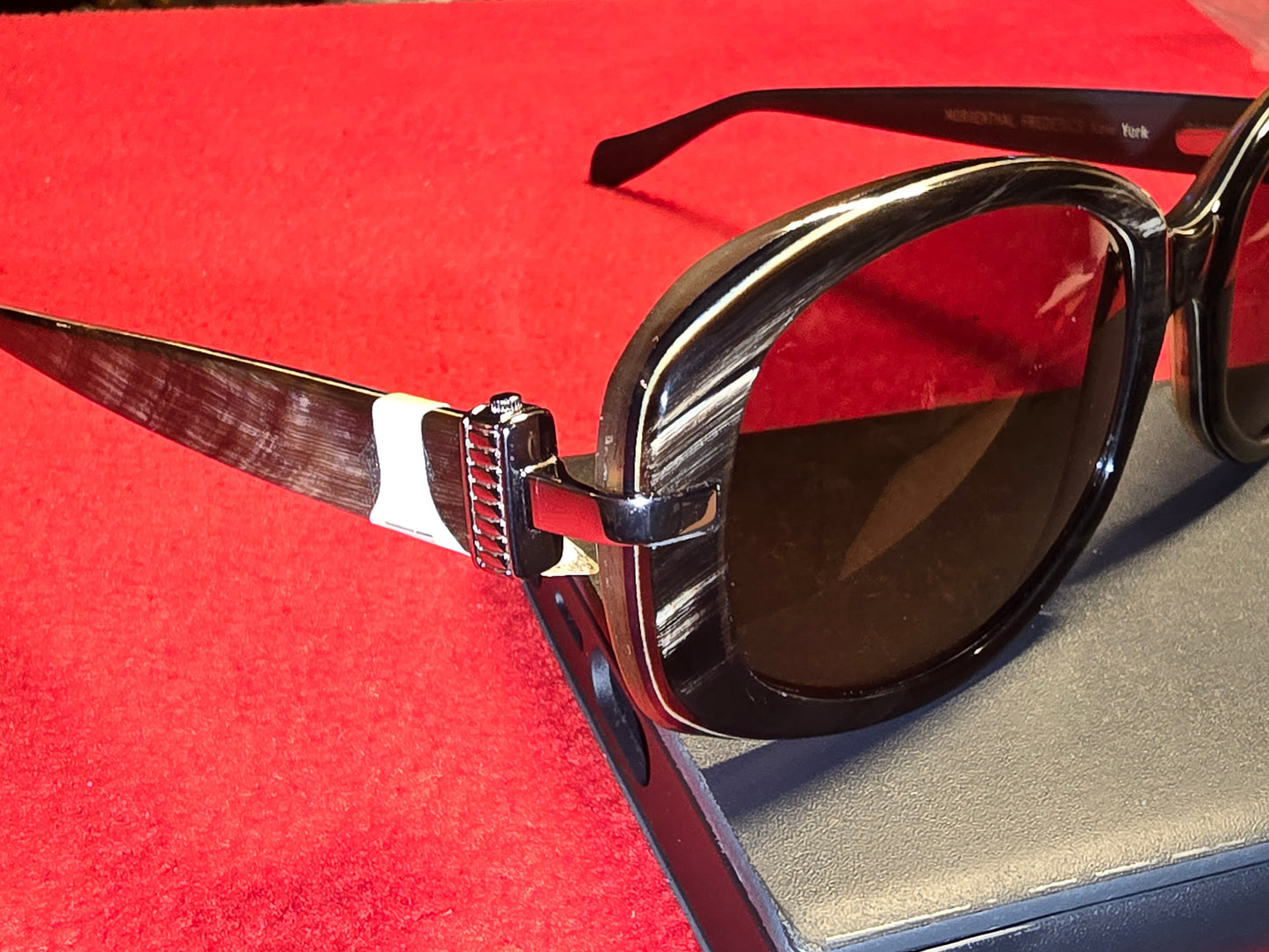 VINTAGE NEW MORGENTHAL FREDERICS HORN SUNGLASSES. "RARE' "RETRO" "UNIQUE"