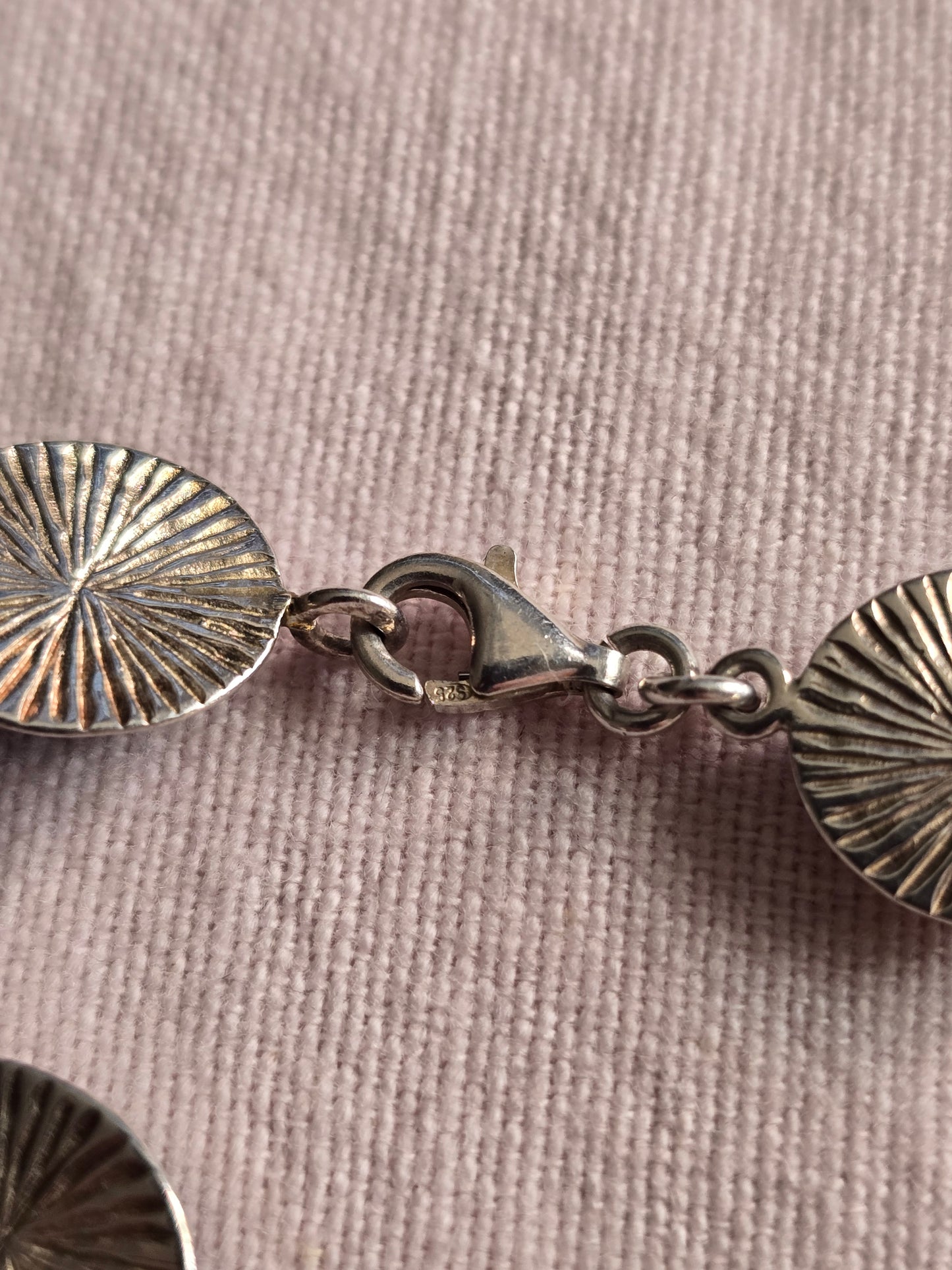 Vintage sterling silver with natural Baltic Amber Link Bracelet