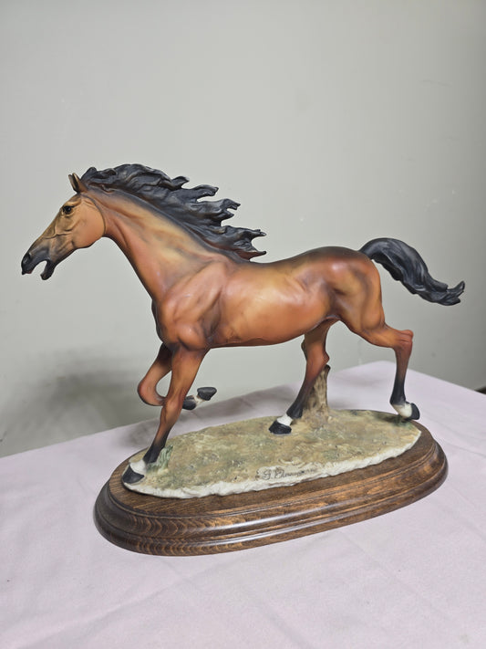 Vintage Giuseppe Armani Porcelain Throttle Horse