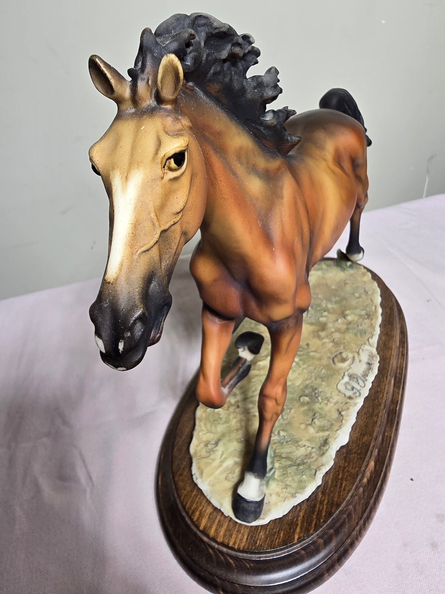 Vintage Giuseppe Armani Porcelain Throttle Horse