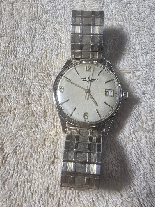 Vintage one of a kind Girard Perregaux Gyromatic running wristwatch