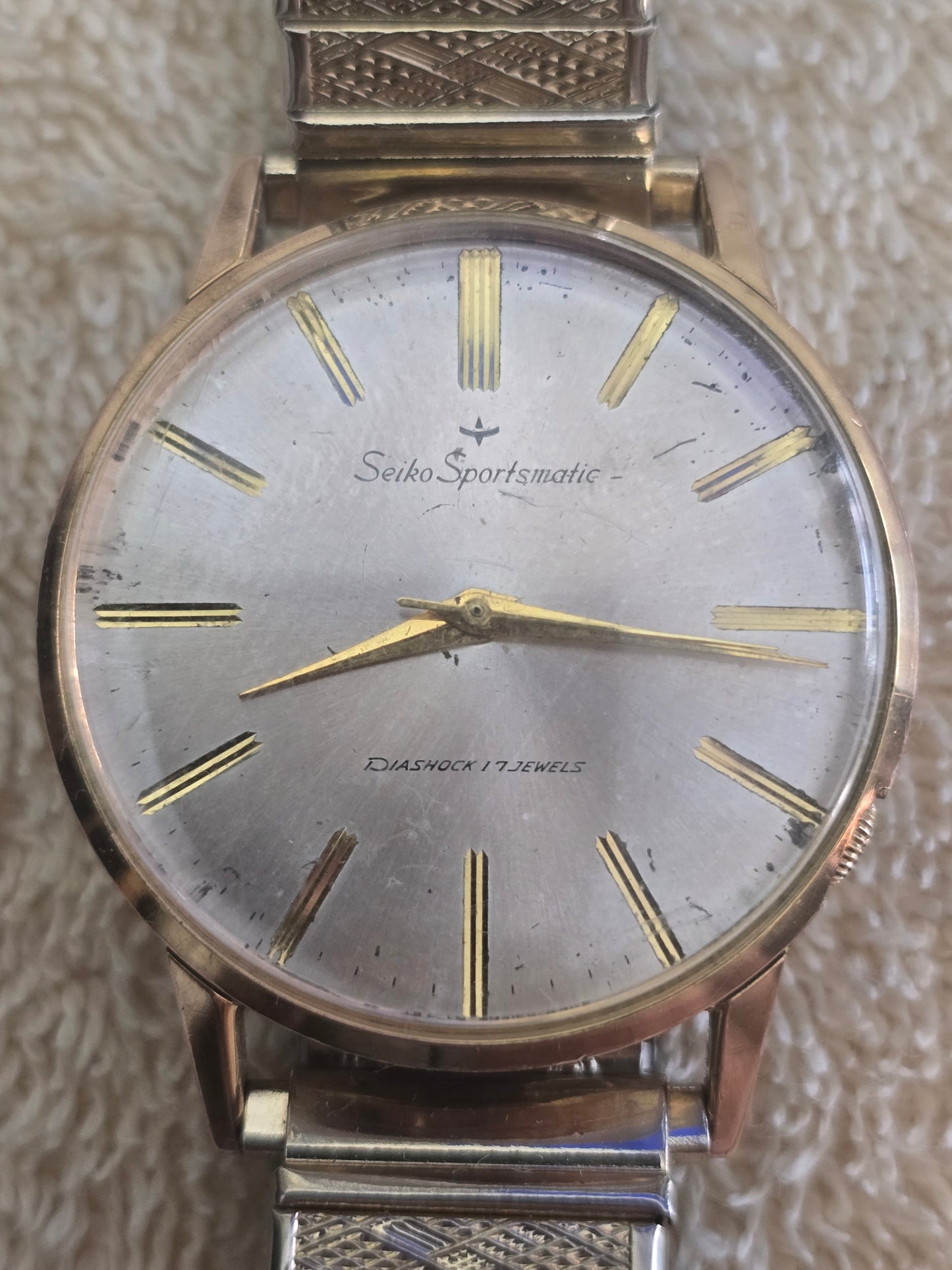 Vintage 1960's Seiko Sportsmatic Diashock 17 jewels automatic wristwatch