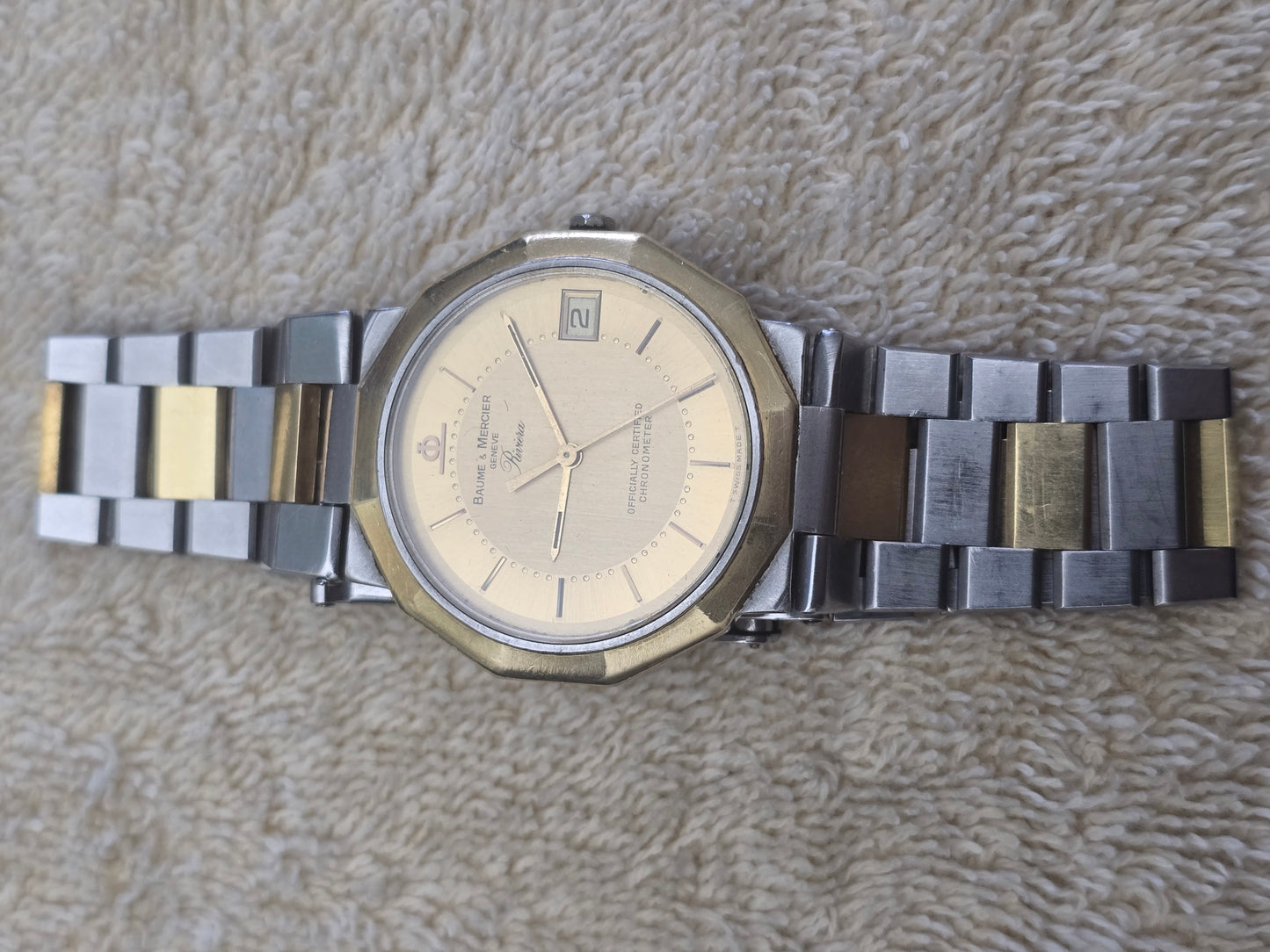 Vintage Beaume And Mercier Riviera 18k Gents Wristwatch