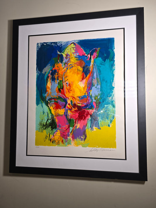 vintage Leroy Neiman Rhyno limited edition serigraph numbered and signed