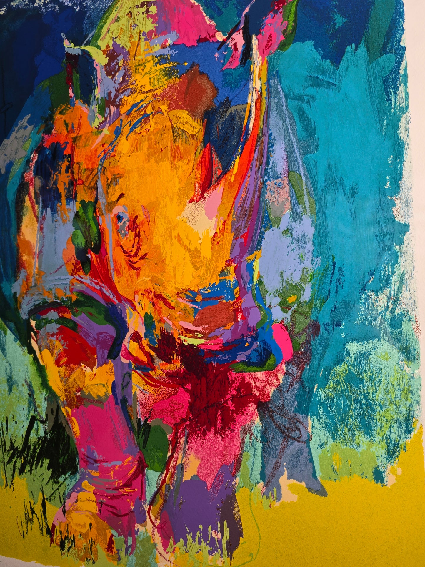 vintage Leroy Neiman Rhyno limited edition serigraph numbered and signed