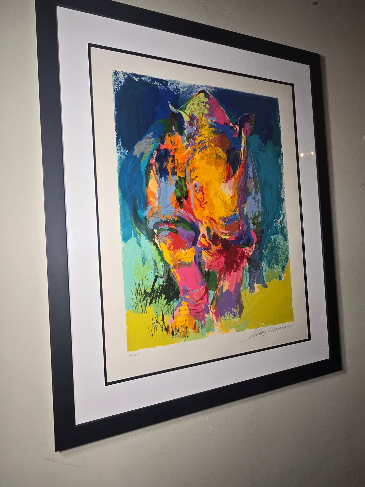 vintage Leroy Neiman Rhyno limited edition serigraph numbered and signed