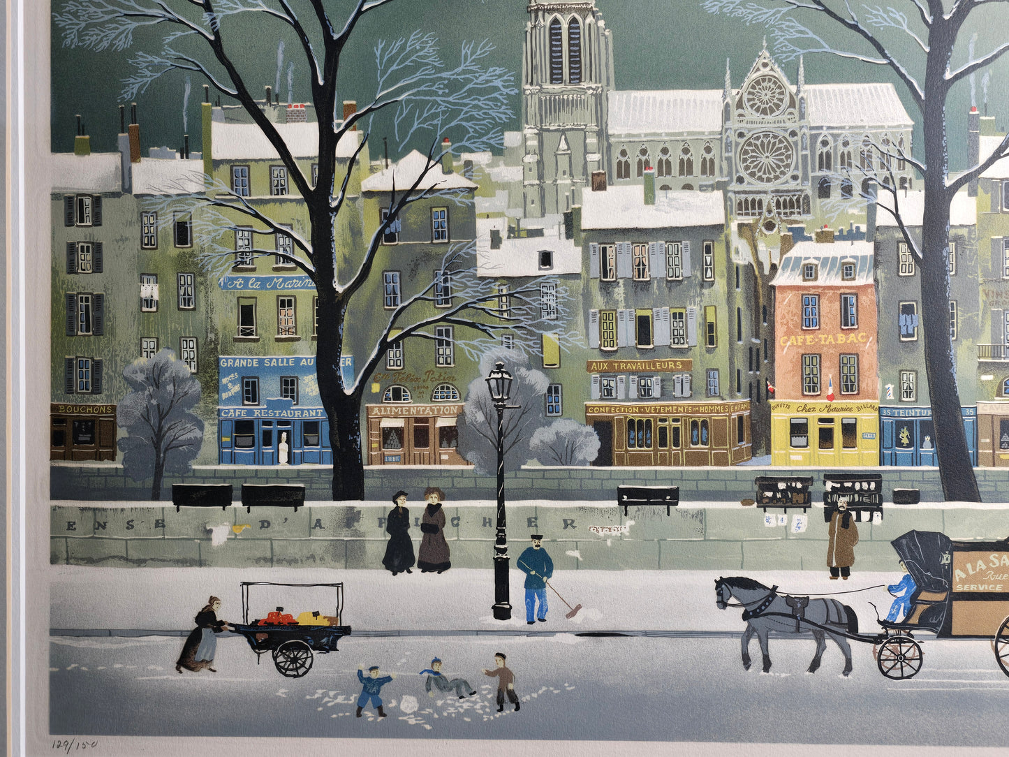 Vintage Michel Delacroix snow in the Siene limited edition and signed