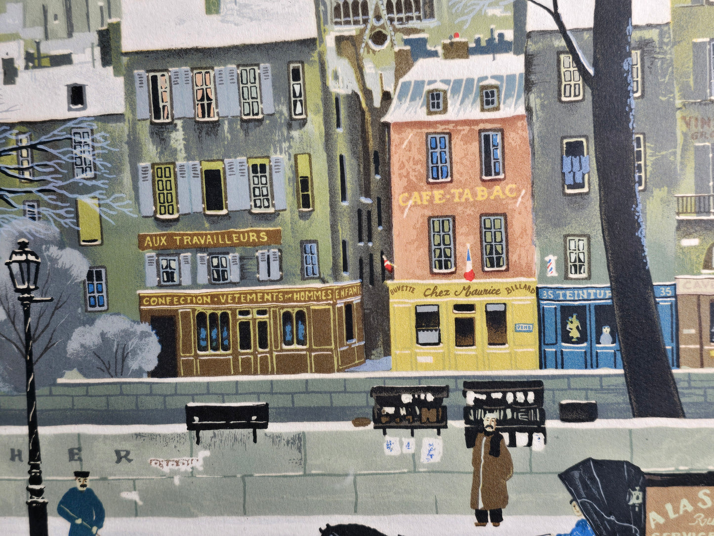 Vintage Michel Delacroix snow in the Siene limited edition and signed