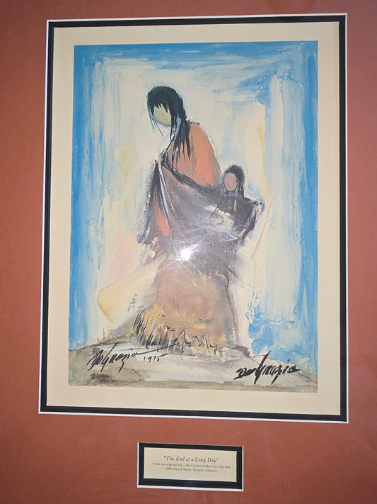 Vintage hand signed DeGrazia The end of a long day from an original oil
