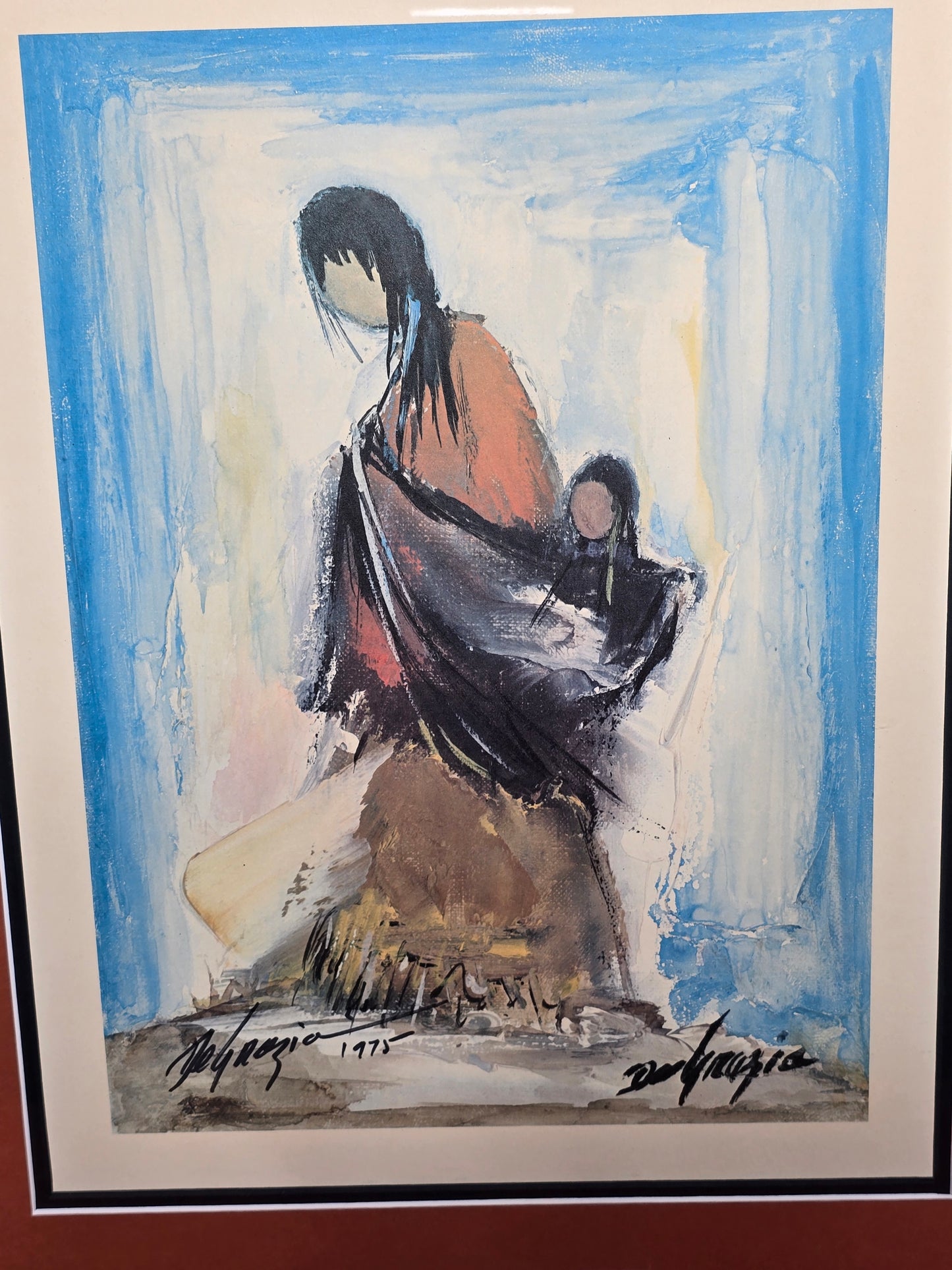 Vintage hand signed DeGrazia The end of a long day from an original oil