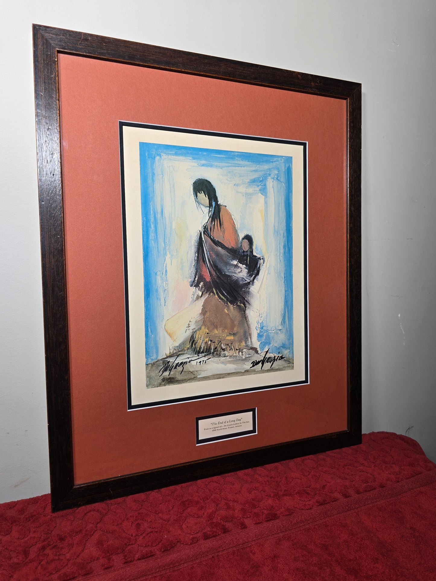 Vintage hand signed DeGrazia The end of a long day from an original oil