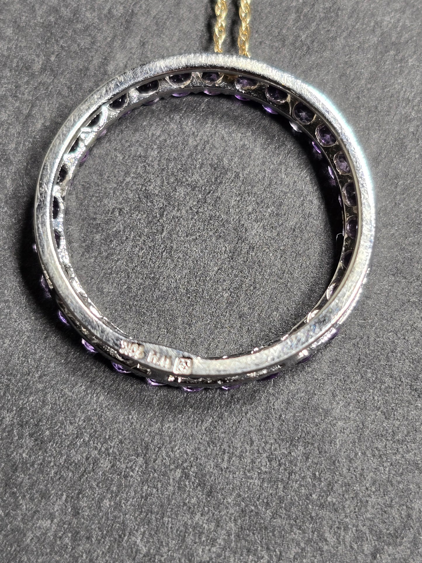 New gold and diamonds circle of life pendant with chain 14k