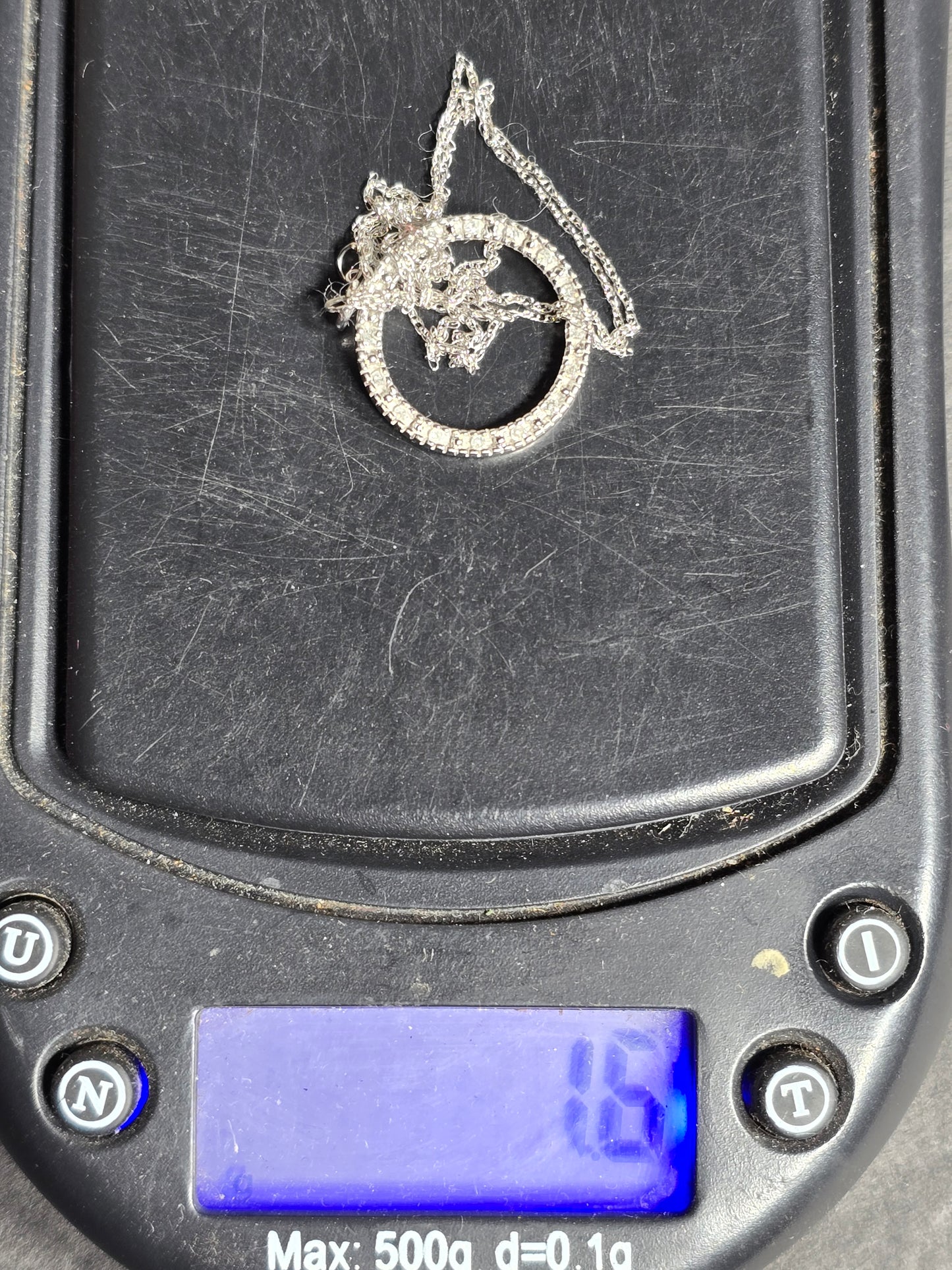 New gold and diamonds circle of life pendant with chain 14k