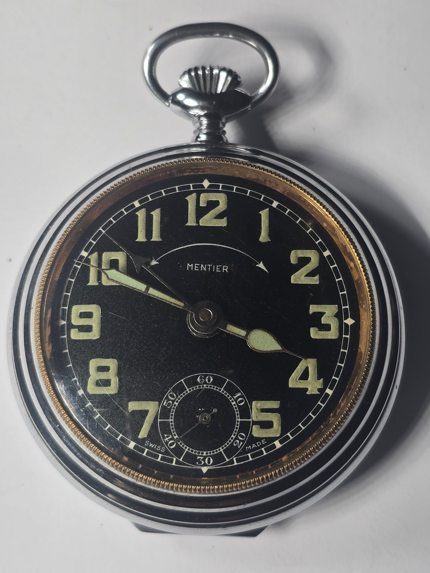 Mentier alarm pocket watch Cesar Renfer Abrecht (Vintage) Swiss made
