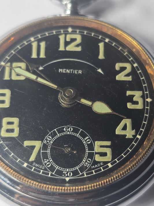 Mentier alarm pocket watch Cesar Renfer Abrecht (Vintage) Swiss made