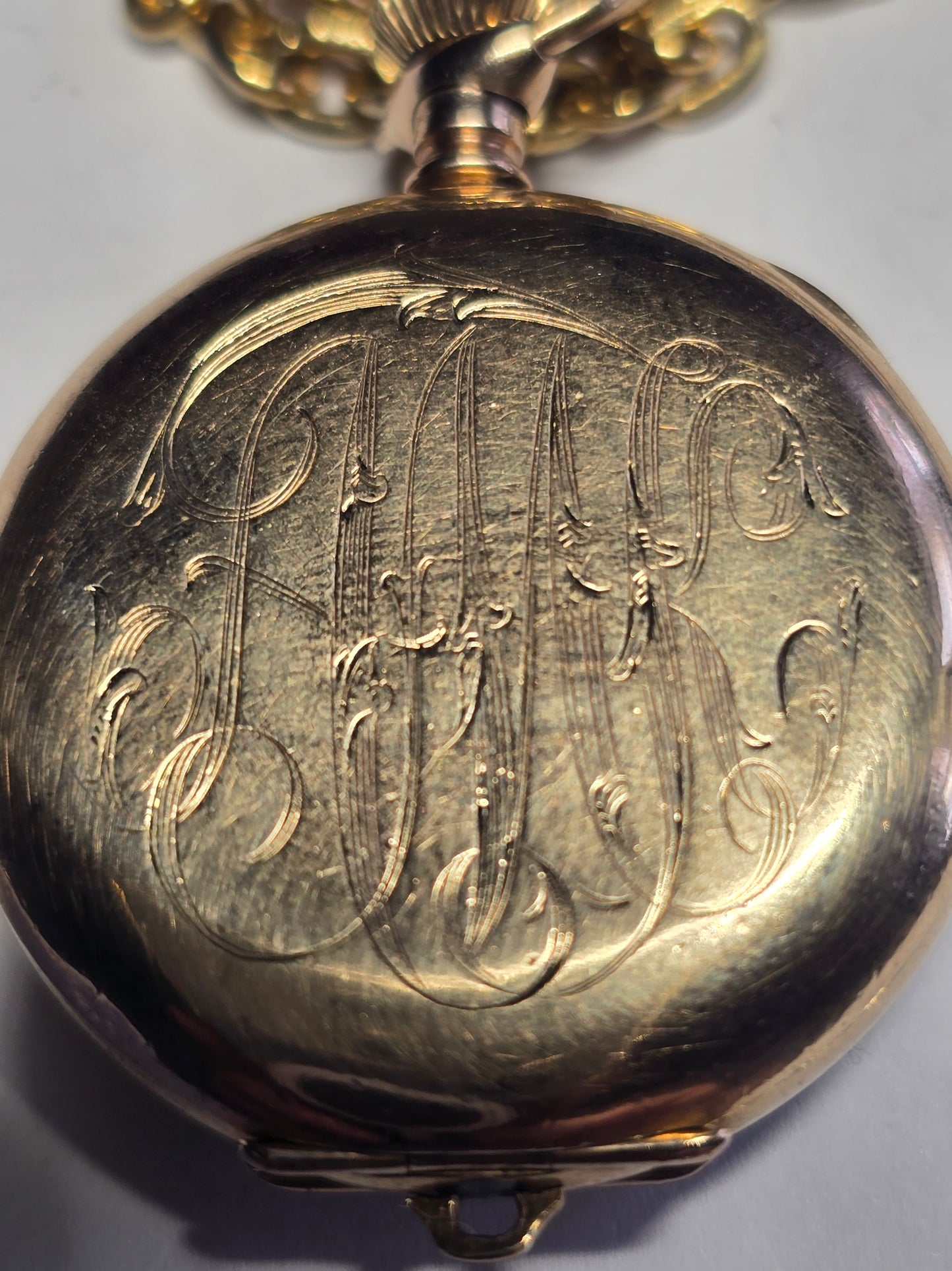 Antique (circa 1911) Hampdem gf pendant, rare champagne dial