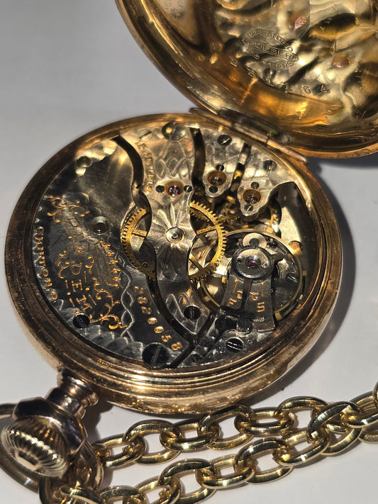 Antique (circa 1911) Hampdem gf pendant, rare champagne dial