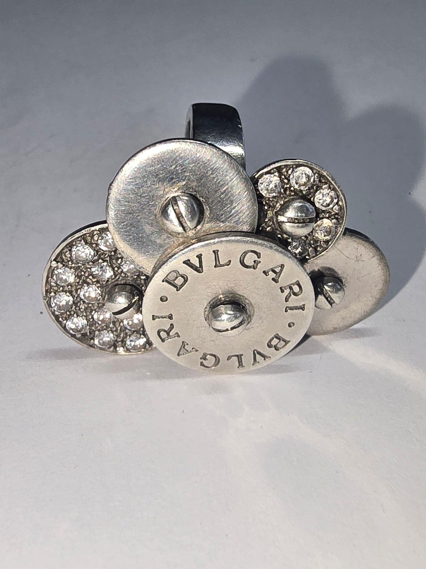 BULGARI CICLADI SILVER DIAMONDS FIVE DISC RING "VINTAGE"