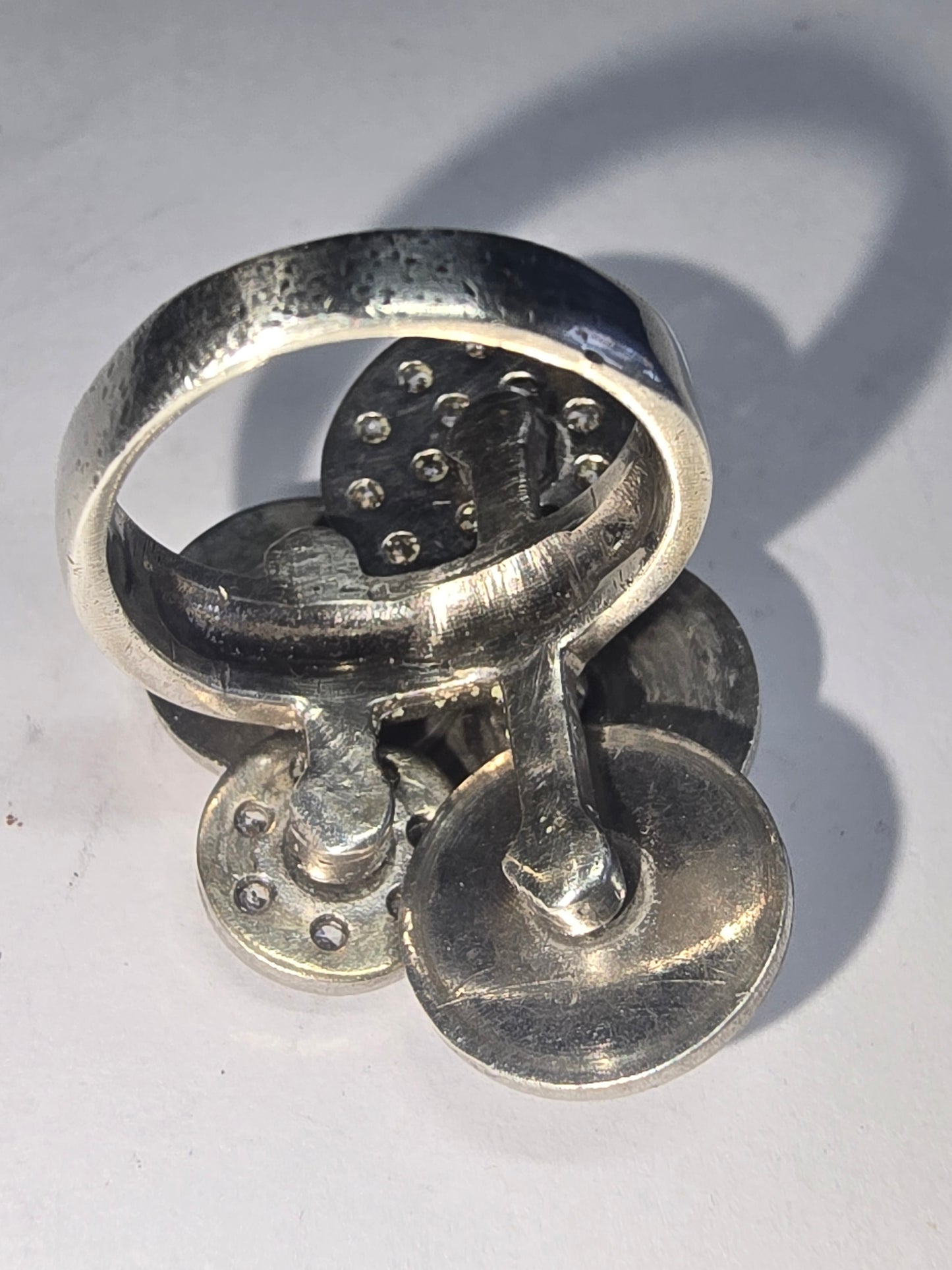 BULGARI CICLADI SILVER DIAMONDS FIVE DISC RING "VINTAGE"