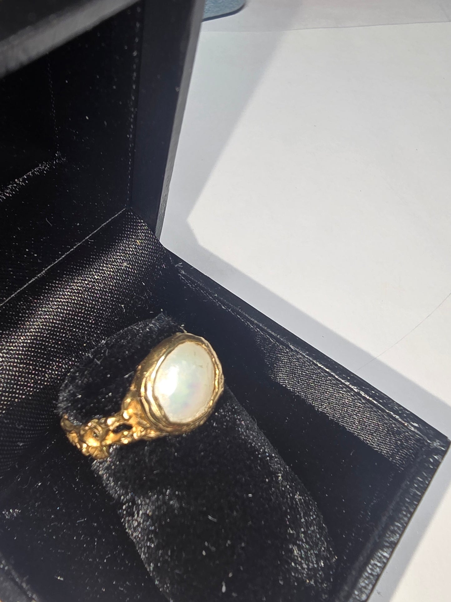 NEW 14k gold and pearl ring