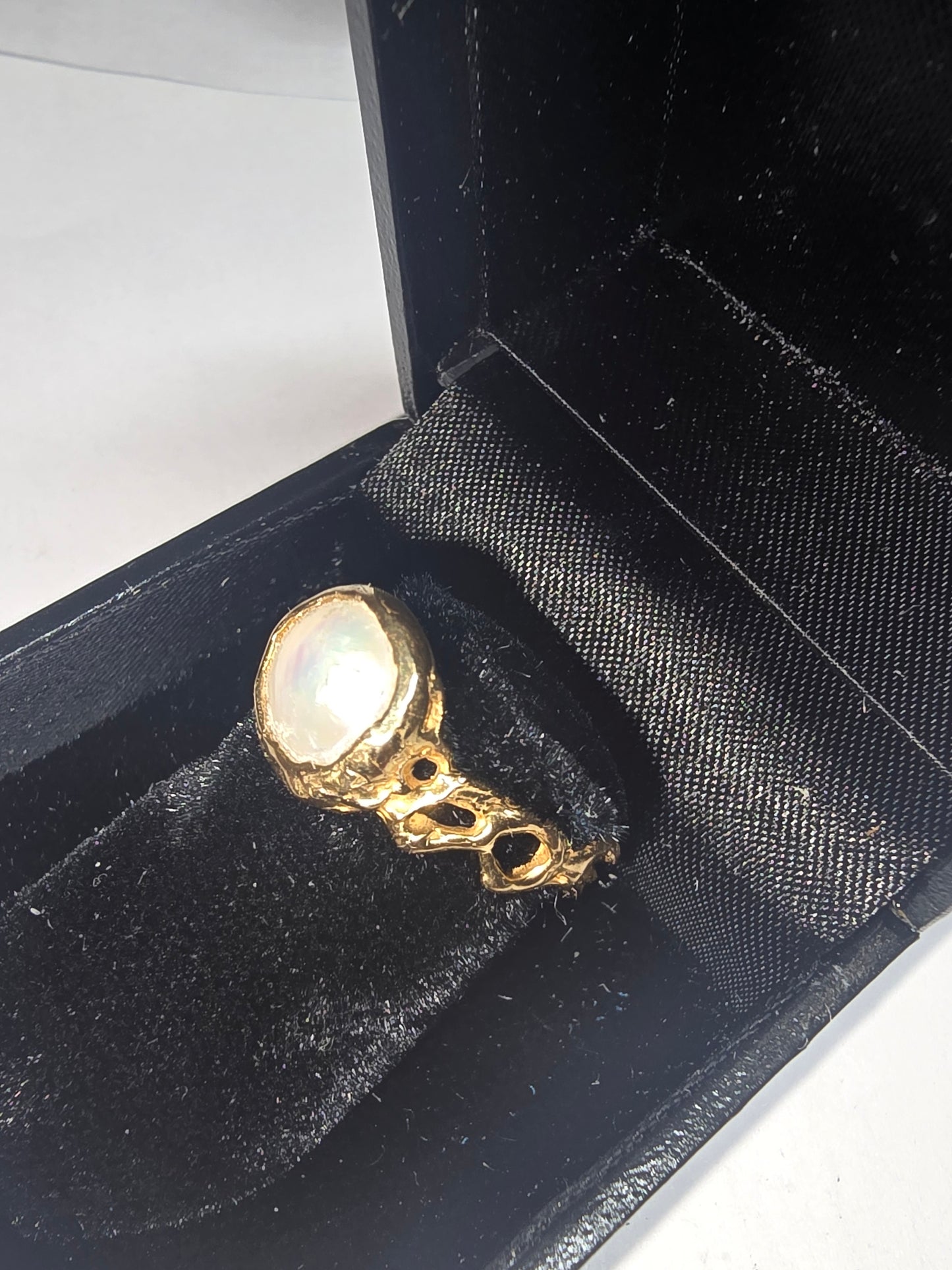 NEW 14k gold and pearl ring