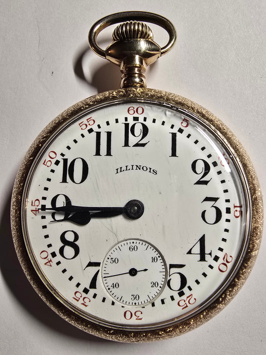 ANTIQUE 1911 RARE ILLINOIS ARMY AND NAVY RAILROAD GRADE POCKET WATCH