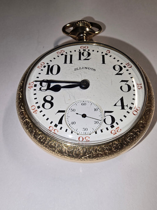 ANTIQUE 1911 RARE ILLINOIS ARMY AND NAVY RAILROAD GRADE POCKET WATCH