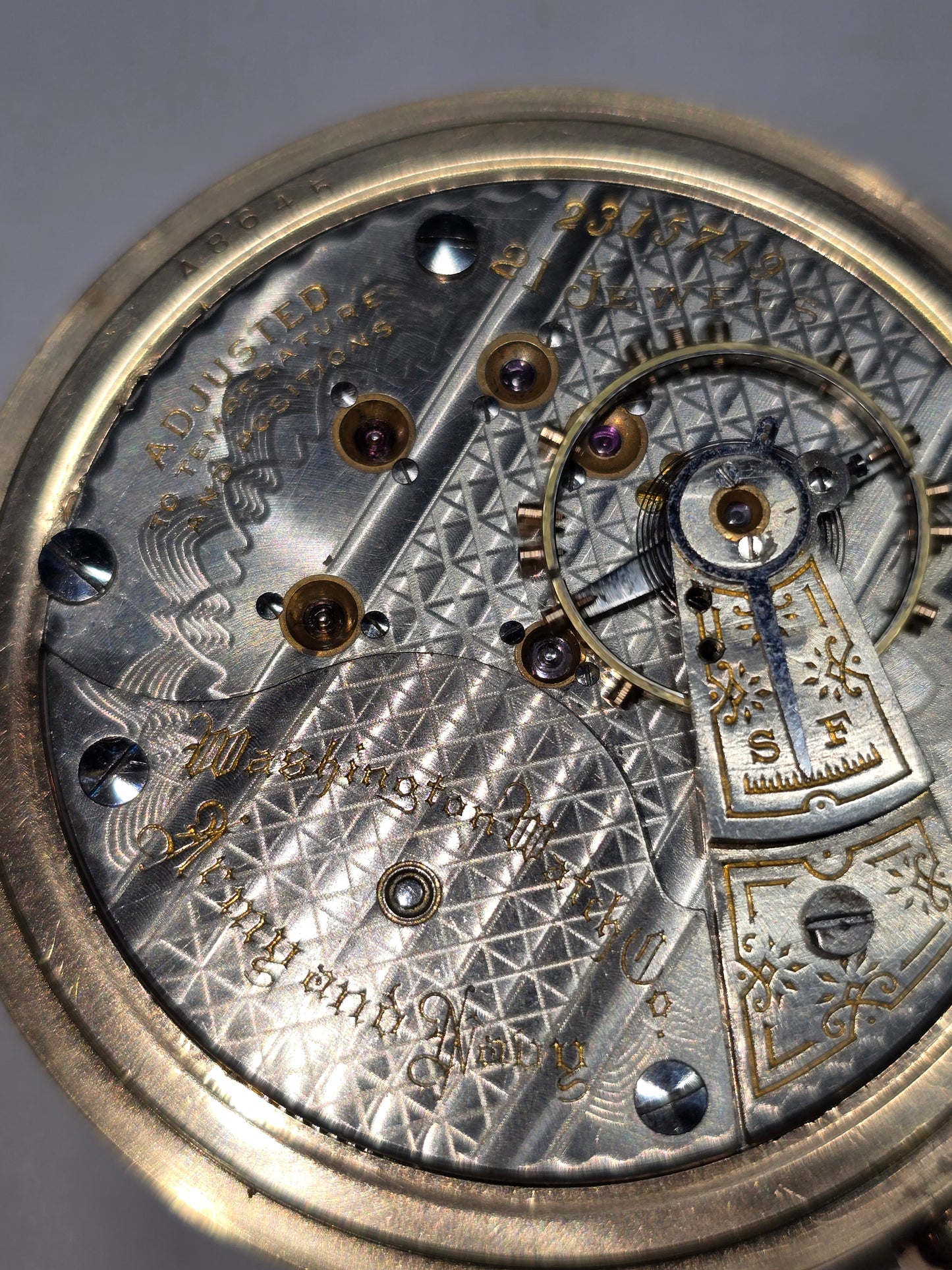 ANTIQUE 1911 RARE ILLINOIS ARMY AND NAVY RAILROAD GRADE POCKET WATCH