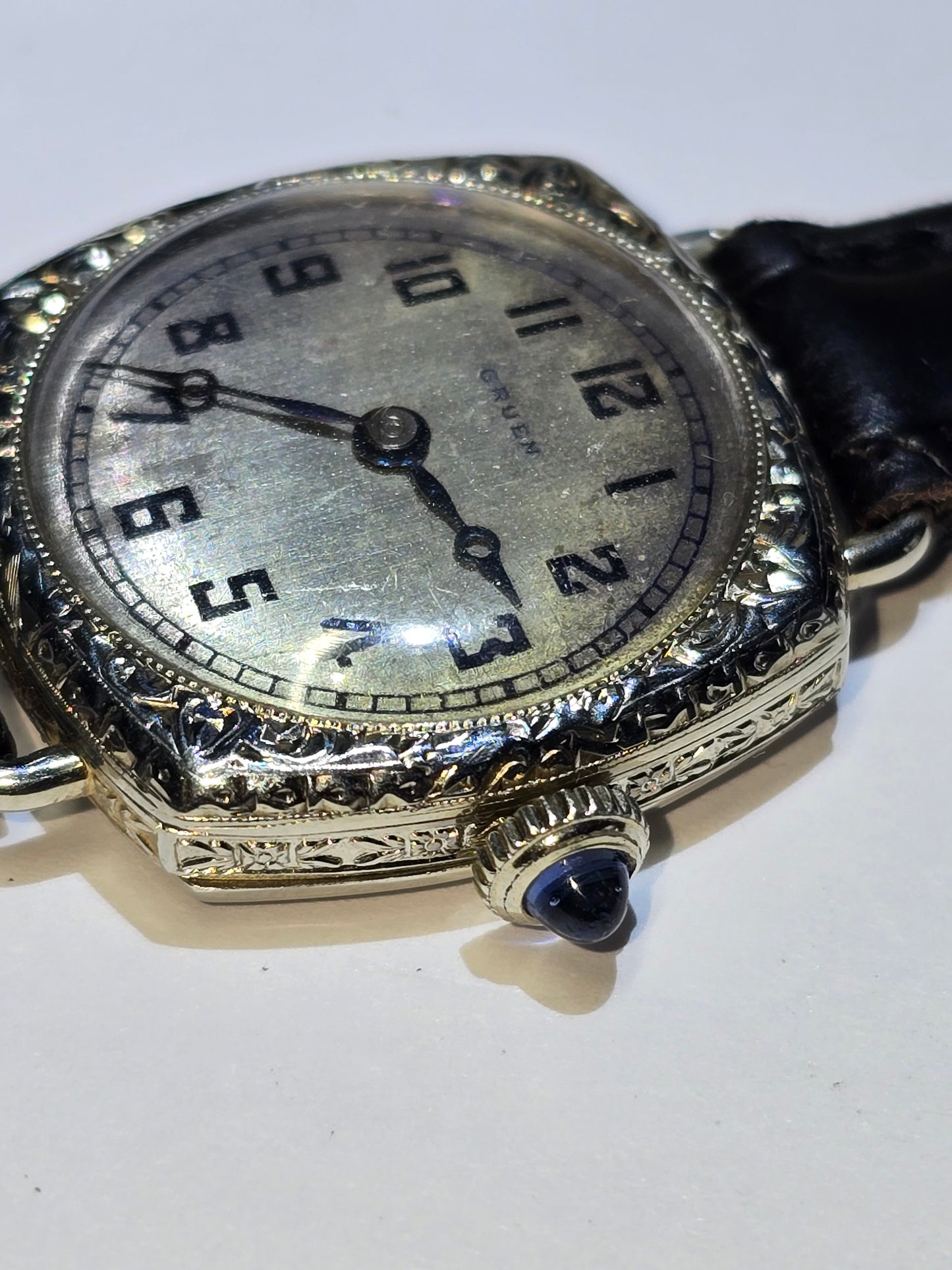 Antique Gruen Paris square ultraquality gf watch circa 1923 guild