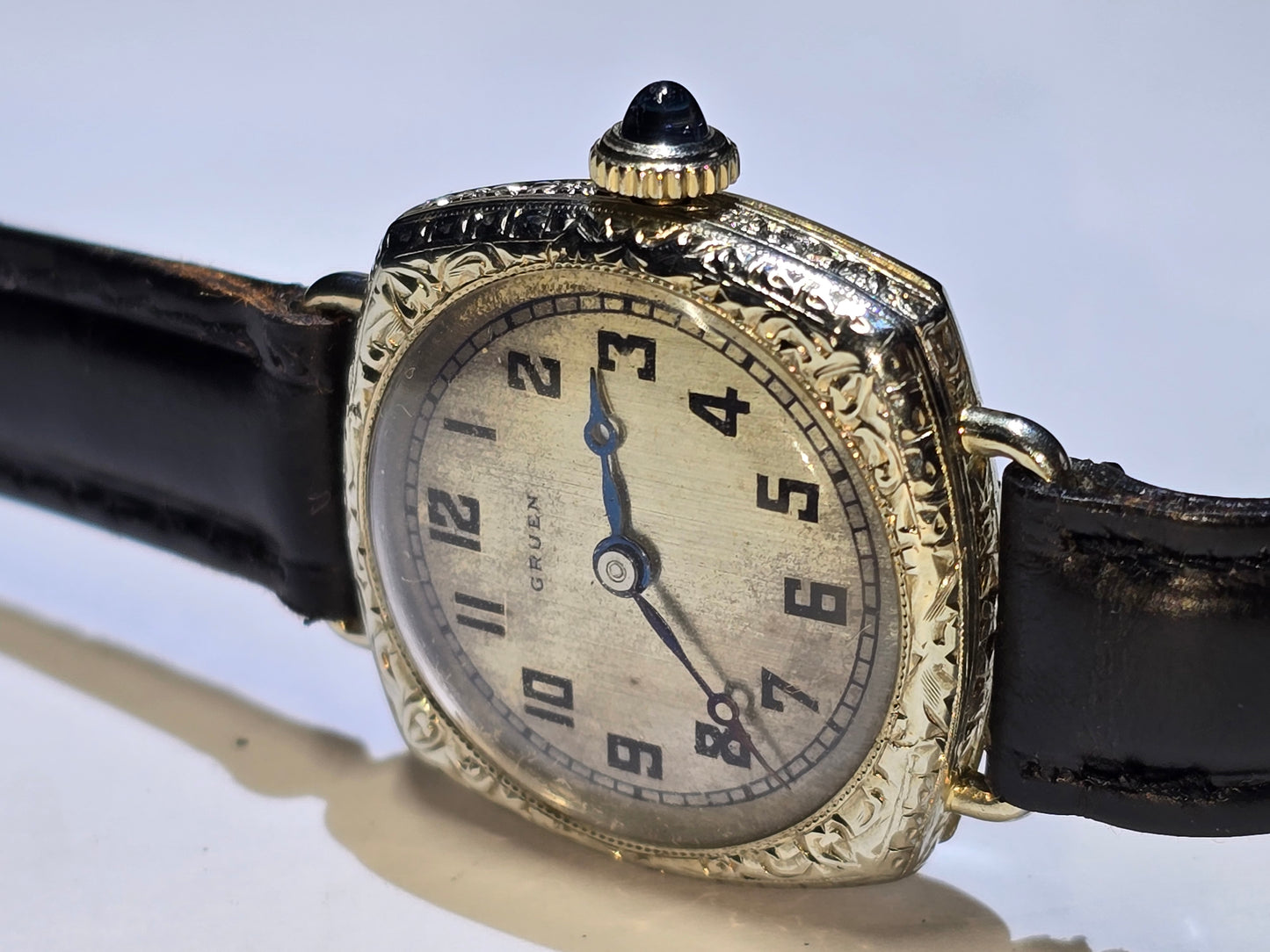 Antique Gruen Paris square ultraquality gf watch circa 1923 guild