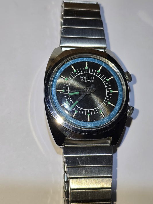 Vintage Poljot signal mechanical alarm watch