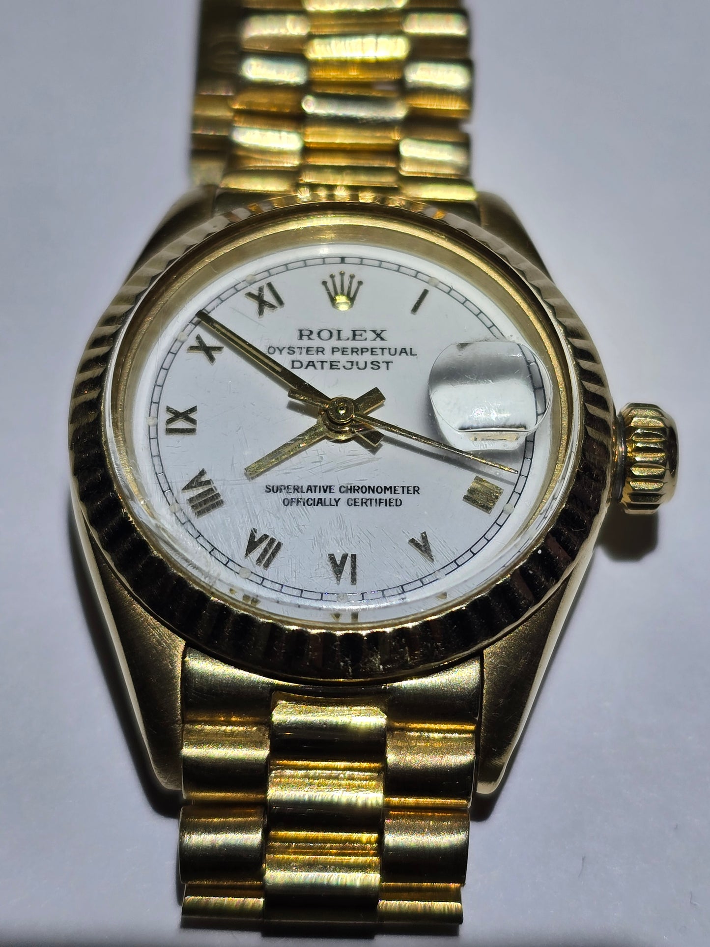 vintage 18k solid gold Rolex president 6917 ladies' watch