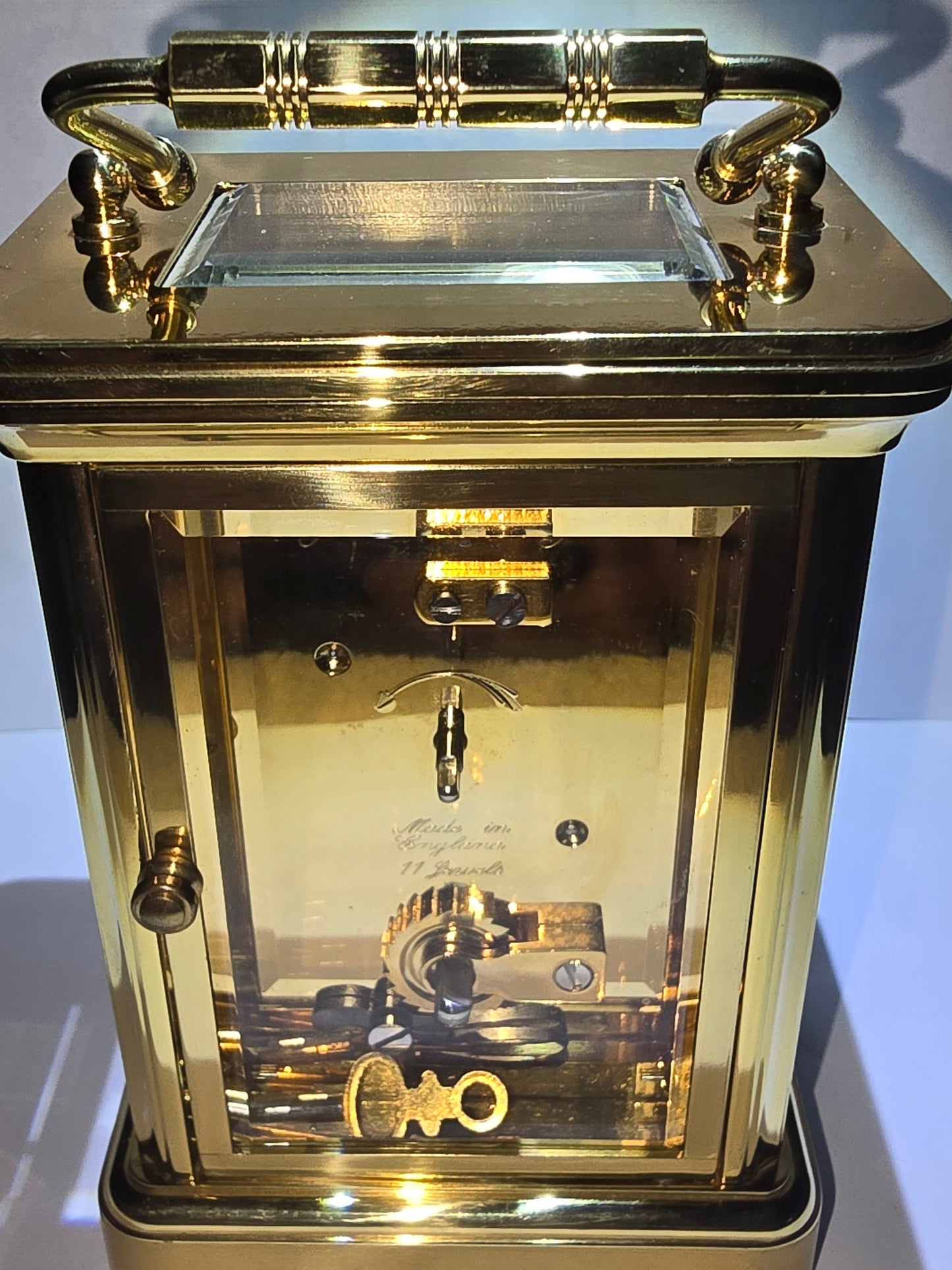 Asprey and Garrard brass cased carriage clock