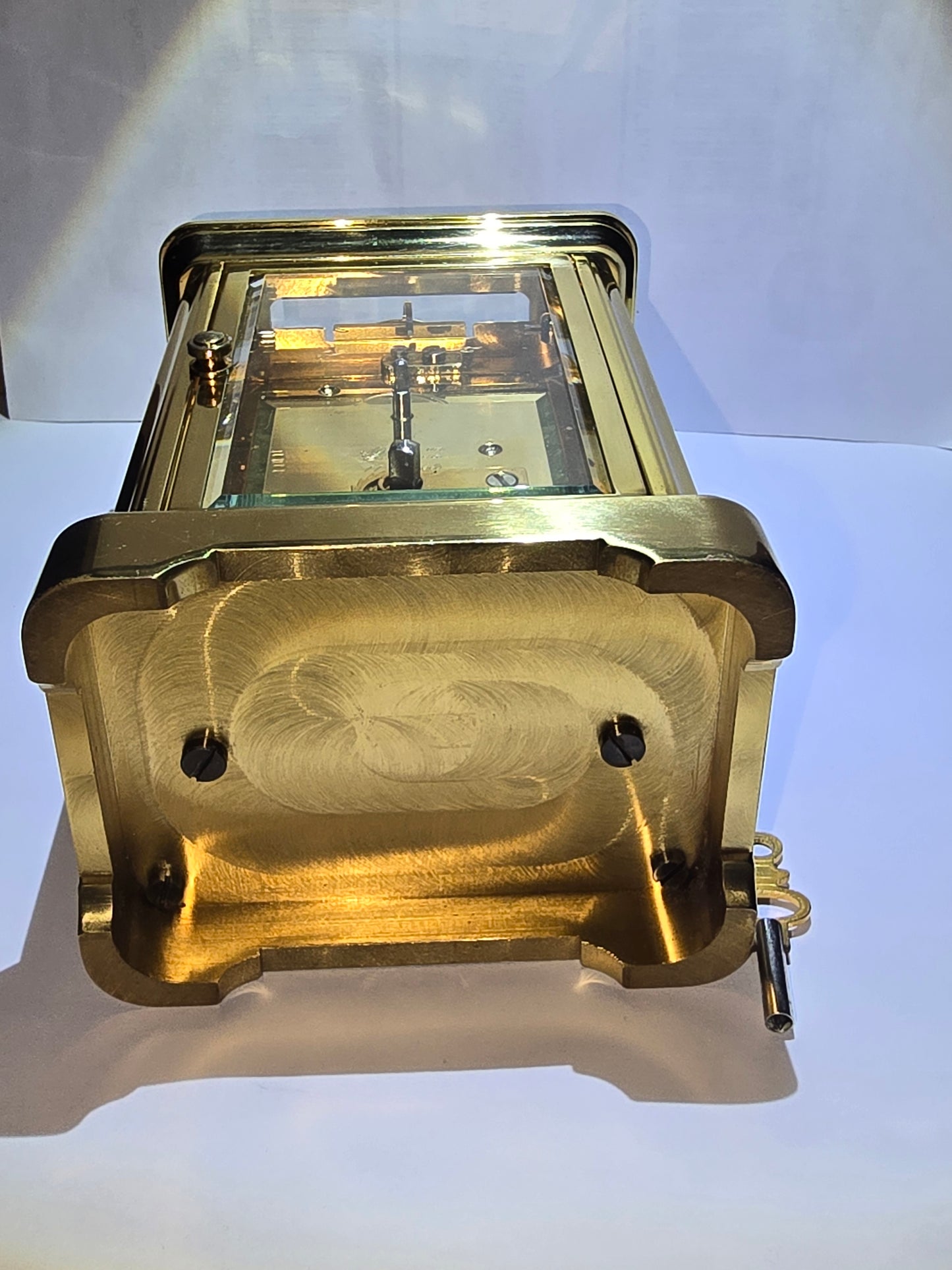 Asprey and Garrard brass cased carriage clock