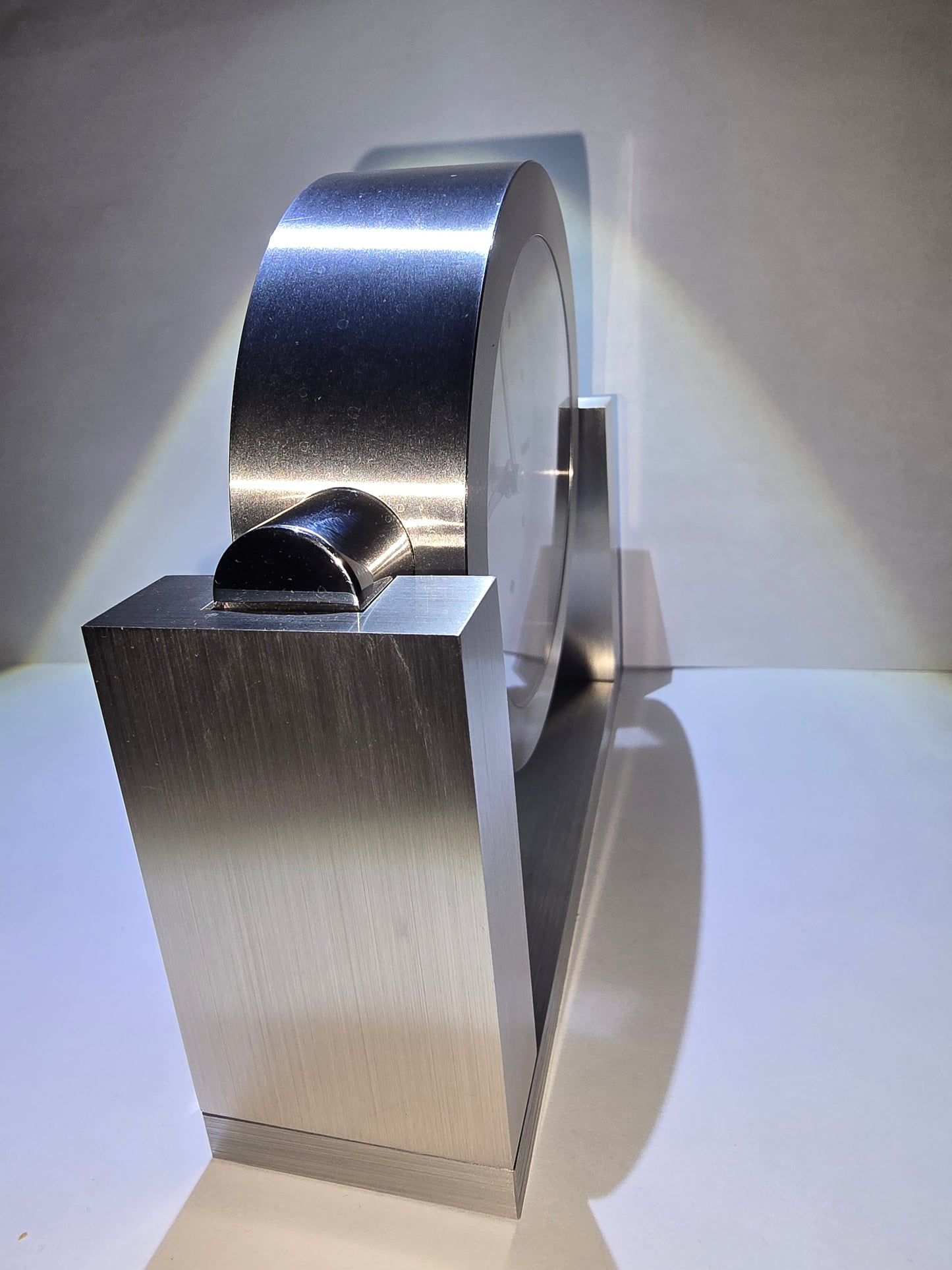 Tiffany and co table clock heavy metal swivel case