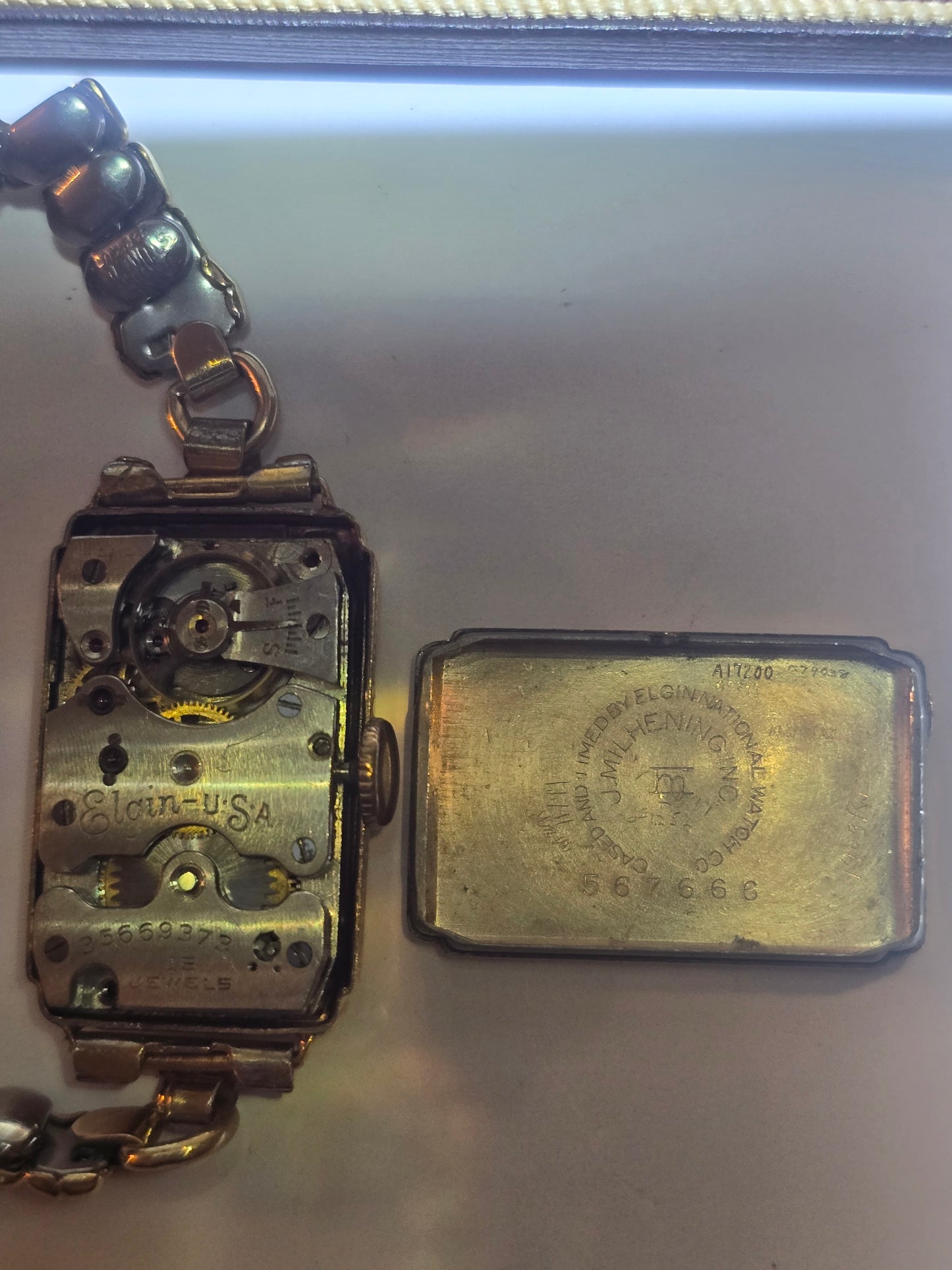 Vintage 1936 Elgin 10kgf, 17 jewels Swiss lady's watch.