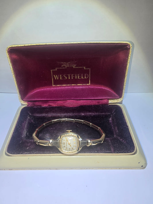Vintage Westfield by Bulova lady's art deco, mechanical wristwatch.