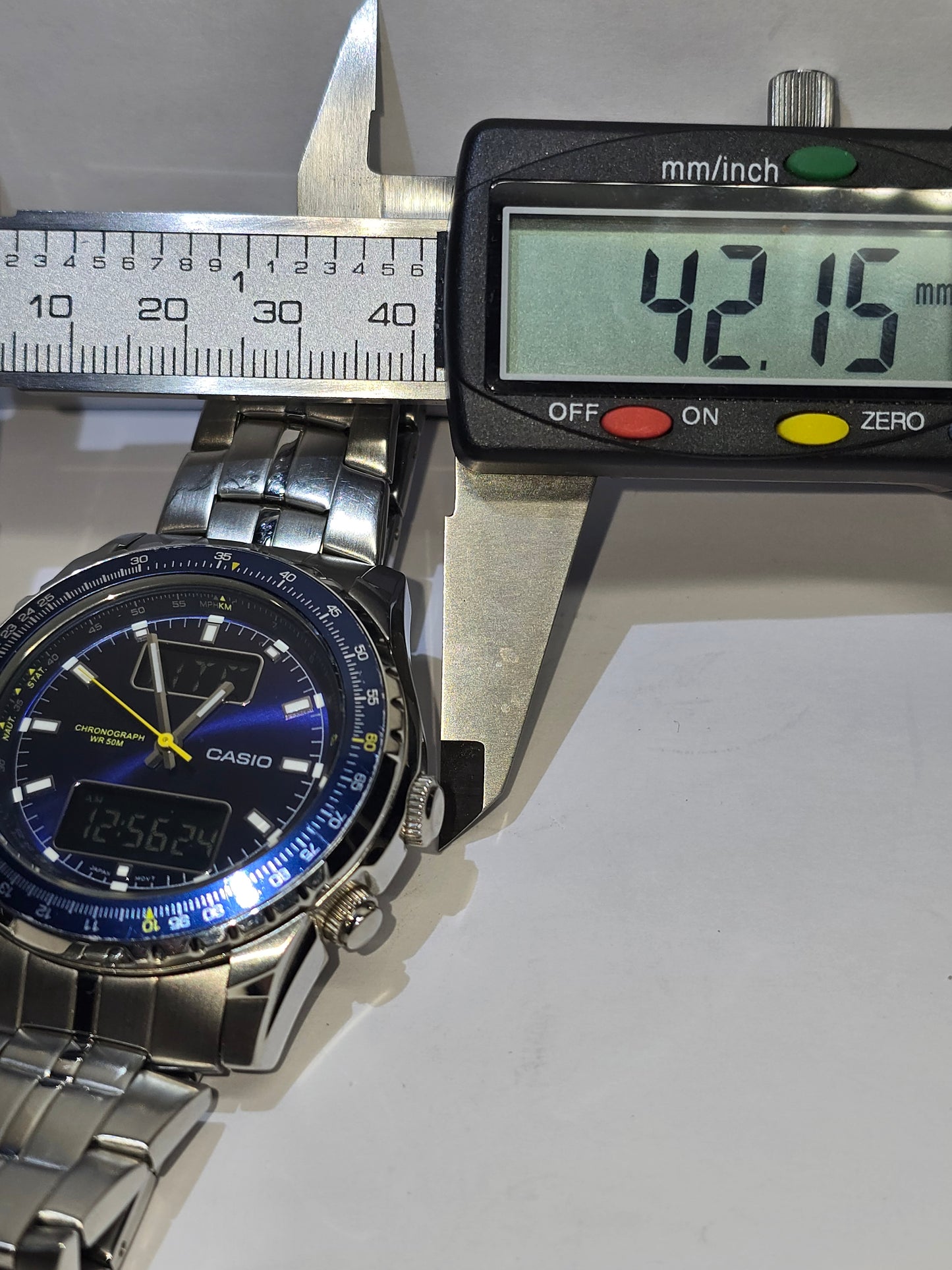 Vintage Casio MTP4700 world time, chronograph, analog, rotating bezel, digital watch