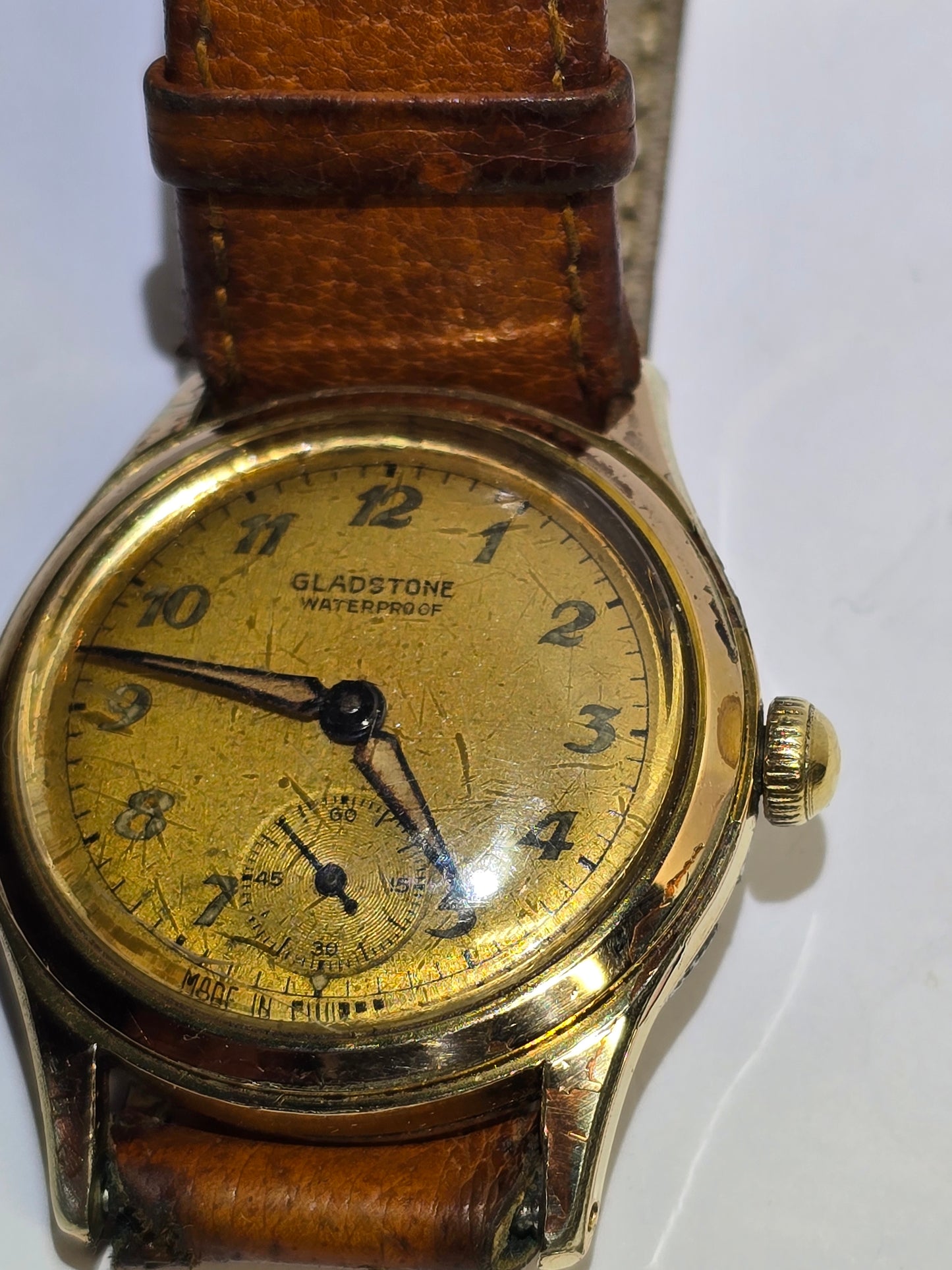 Vintage Gladstone hand winding 17 jewels Swiss-made men's watch
