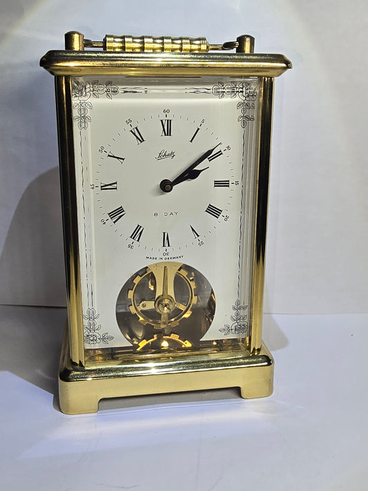 Vintage Schantz & Sohne 8-day brass carriage clock