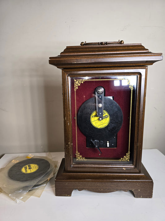 Vintage Thorens metal disc musical box Swiss 9 discs incl.