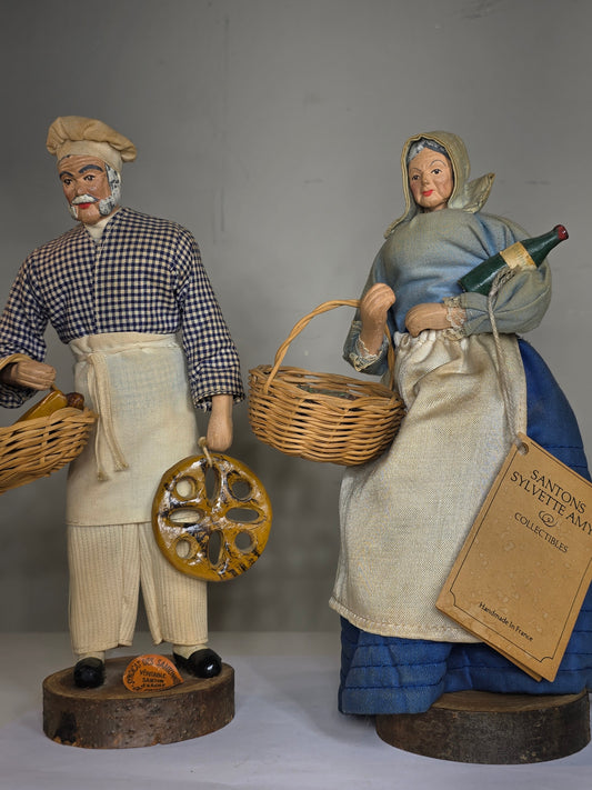 Vintage Santons handmade by(Sylvette Amy) in France figurines